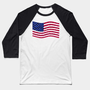 American Flag with Camouflage Texture Baseball T-Shirt